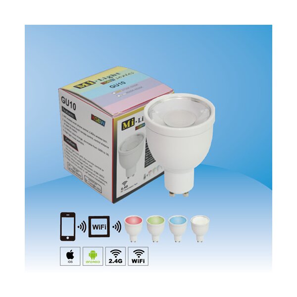 4W GU10, dimmbar, RGB+CCT LED Spot