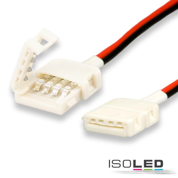 Clip-Verbinder mit Kabel (max. 5A) für 2-pol. IP20 Flexstripes mit Breite 10mm, Pitch-Abstand >12mm