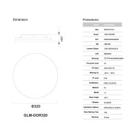 Wand/Deckenleuchte dm 450x57mm, Leistung u. cct einstellbar, 35-32-28W, 3-4-6000K