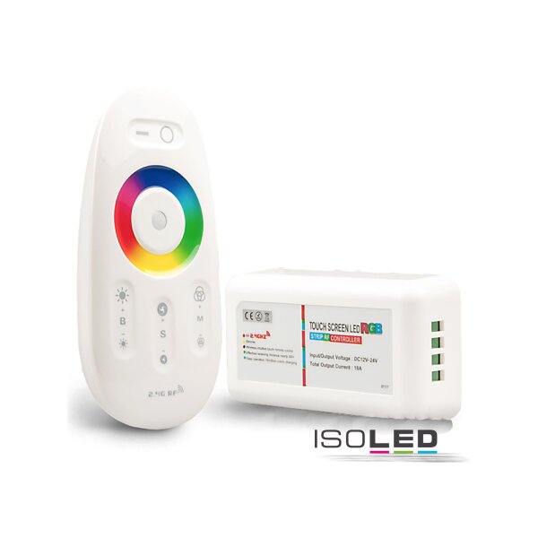 Wireless Touch RGB PWM-Dimmer mit Funk-Fernbedienung 2.4GHz, 12-24V DC 3x4A