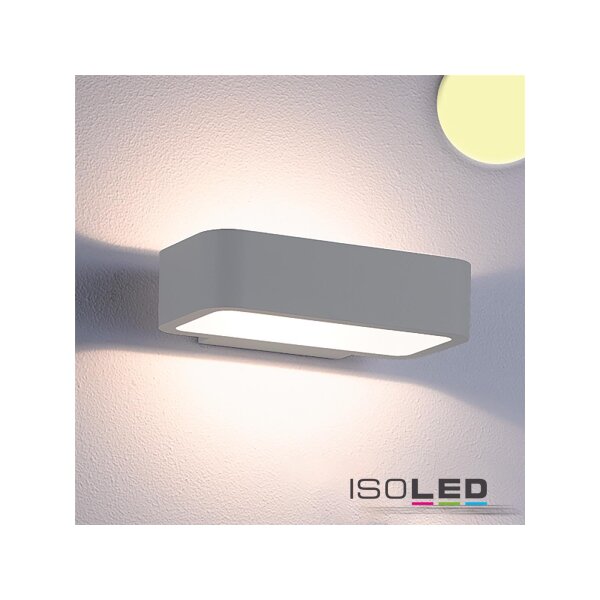 LED Wandleuchte Up&Down 1x7W CREE, IP54, silber, warmweiß