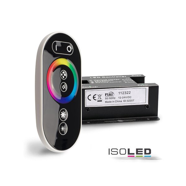 Wireless Touch RGB PWM-Dimmer mit Funk-Fernbedienung Flat, 12-24V DC 3x6A