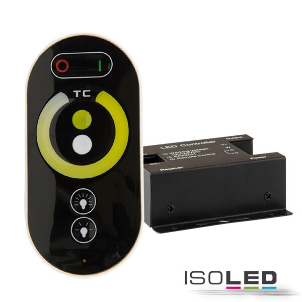 Wireless Touch weißdynamischer PWM-Dimmer mit Funk-Fernbedienung, 12-24V DC 2x6A