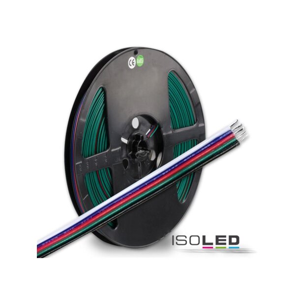 Kabel RGB+W 10m Rolle 5-polig 0.50mm² H03VH-H AWG20