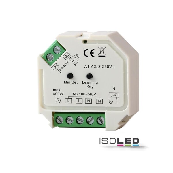 Sys-One Funk/Push Dimmer für dimmbare 230V LED Leuchtmittel/Trafos, 400VA