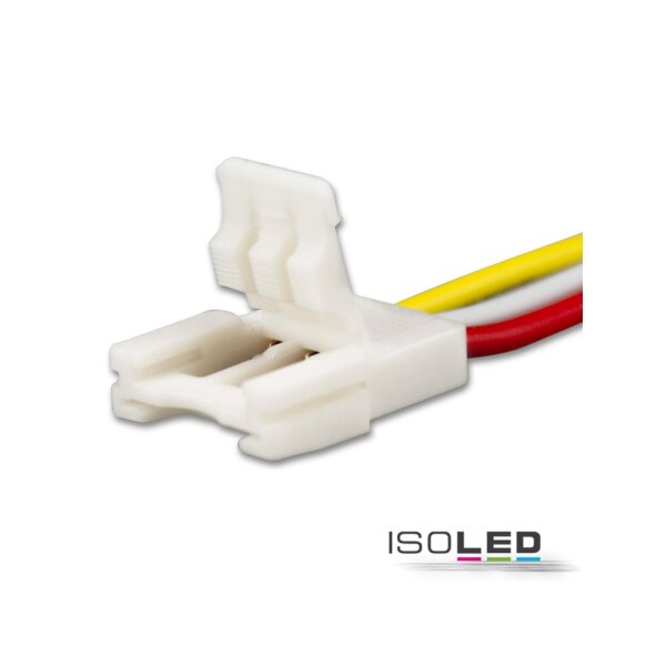 Clip-Kabelanschluss (max. 5A) für 3-pol. IP20 Flexstripes mit Breite 10mm, Pitch-Abstand >8mm