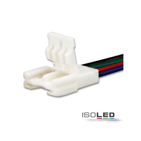 Clip-Kabelanschluss (max. 5A) für 4-pol. IP20 Flexstripes mit Breite 10mm, Pitch-Abstand >8mm