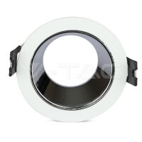 GU10 FITTING ROUND-WHITE+CHROME