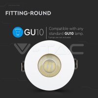 GU10 FITTING ROUND-WHITE+GOLD