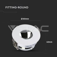 GU10 FITTING ROUND-WHITE+CHROME