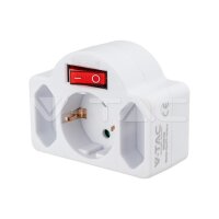 3 OUTLET POWER ADAPTER WITH EARTH CONTACT AND SWITCH 16A...