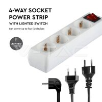 4WAYS SOCKET WITH SWITCH(3G1.5MM2 X 1.5M)POLYBAG WITH CARD-WHITE