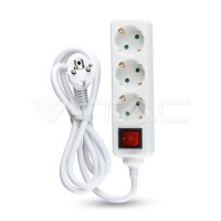 3WAYS SOCKET WITH SWITCH(3G1.5MM2 X 1.5M)POLYBAG WITH CARD-WHITE