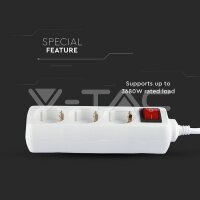 3WAYS SOCKET WITH SWITCH(3G1.5MM2 X 1.5M)POLYBAG WITH CARD-WHITE