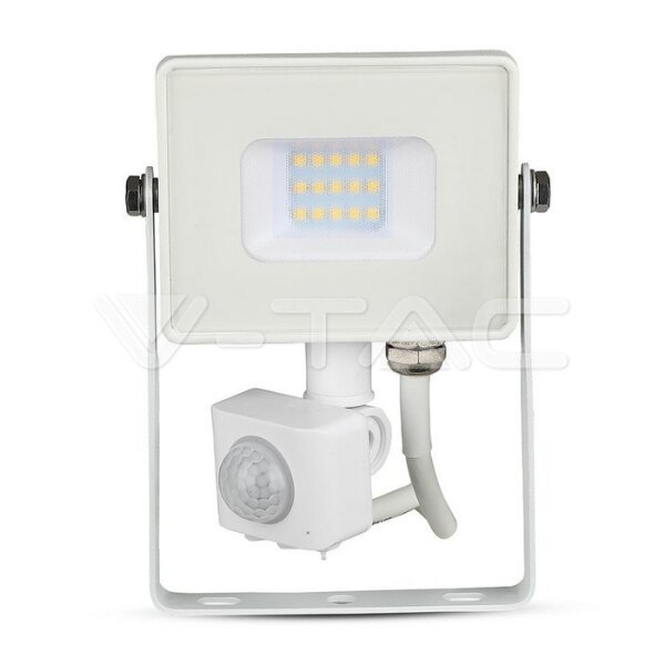 10W SMD PIR SENSOR FLOODLIGHT WITH SAMSUNG CHIP 4000K WHITE BODY WHITE GLASS