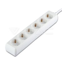 6WAYS SOCKET(3G1.5MM2 X 1.5M)POLYBAG WITH CARD-WHITE