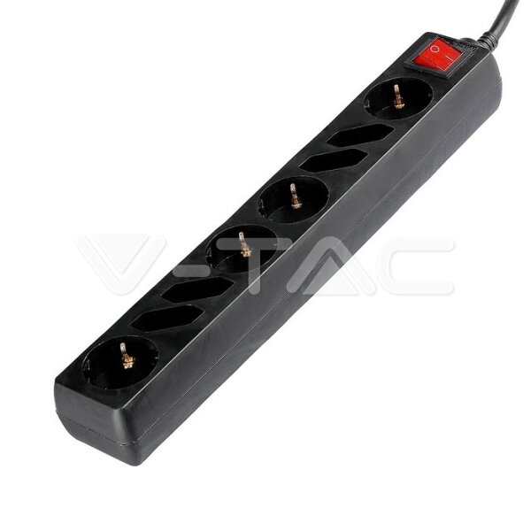 8 HOLES SOCKET WITH SWITCH(3G1.5MM2 X1.5M)POLYBAG WITH CARD-BLACK