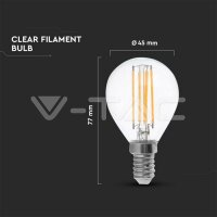 BULB 4W E14 P45 FILAMENT 4500K