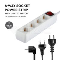 4WAYS SOCKET WITH SWITCH(3G1.5MM2 X 5M)POLYBAG WITH CARD-WHITE