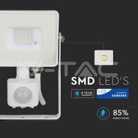 10W SMD PIR SENSOR FLOODLIGHT WITH SAMSUNG CHIP 6400K WHITE BODY WHITE GLASS