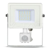 30W SMD PIR SENSOR FLOODLIGHT WITH SAMSUNG CHIP 3000K WHITE BODY WHITE GLASS