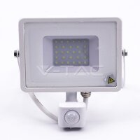 30W SMD PIR SENSOR FLOODLIGHT WITH SAMSUNG CHIP 6400K WHITE BODY WHITE GLASS