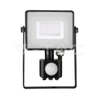 30W SMD PIR SENSOR FLOODLIGHT WITH SAMSUNG CHIP 3000K BLACK BODY GREY GLASS