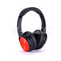 BLUETOOTH WIRELESS HEADPHONE WITH ROTABLE HEAD-500mAh-RED W/BAG