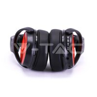 BLUETOOTH WIRELESS HEADPHONE WITH ROTABLE HEAD-500mAh-RED W/BAG