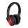 BLUETOOTH WIRELESS HEADPHONE WITH ROTABLE HEAD-500mAh-RED W/BAG