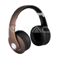 BLUETOOTH WIRELESS HEADPHONE WITH ADJUSTABLE HEAD-500mAh-BROWN W/BAG