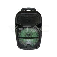 35W-RECHARGEABLE TROLLEY SPEAKER WITH ONE WIRED MICROPHONE-RF CONTROL-RGB( 12inch )