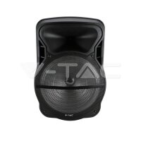 50W-RECHARGEABLE TROLLEY SPEAKER  WITH 1 WIRELESS+1WIRED MICROPHONE-RF CONTROL-RGB( 15inch )