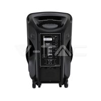 50W-RECHARGEABLE TROLLEY SPEAKER  WITH 1 WIRELESS+1WIRED MICROPHONE-RF CONTROL-RGB( 15inch )