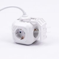 4WAYS SOCKET WITH USB-CUBIC-3G-1.5MM*1.4M