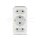 ADAPTER WITH EARTHING CONTACT-2 SOCKET-2.5A-1SOCKET-16A-WHITE