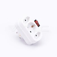 ADAPTER WITH WITH SWITCH&EARTHING CONTACT-2 SOCKET 2.5A-1 SOCKET 16A-WHITE