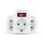 ADAPTER WITH WITH SWITCH&EARTHING CONTACT-2 SOCKET 2.5A-1 SOCKET 16A-WHITE