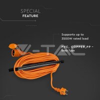 EXTENSION CORD( 3G 1.5MM*15M )-1 WAY-16A-IP44-ORANGE & BLACK