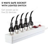 5 WAYS SAFE SOCKET WITH LIGHTED SWITCH( 3G 1.5MM*1.4M )