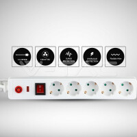 5 WAYS SAFE SOCKET WITH LIGHTED SWITCH( 3G 1.5MM*1.4M )