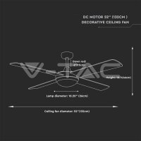 60W-LED CEILING FAN WITH LIGHT KIT-RF CONTROL-4 BLADES-AC MOTOR