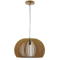 WOODEN PENDANT LIGHT WITH CHROME...