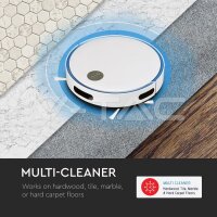 ROBOTIC VACUUM CLEANER WITH REMOTE CONTROL-WHITE & BLUE
