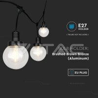 LED STRING LIGHT( 3M )WITH BULB( 6 BULBS )-MATT BLACK-IP65