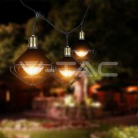 LED STRING LIGHT( 3M )WITH BULB( 6 BULBS )-MATT BLACK-IP65