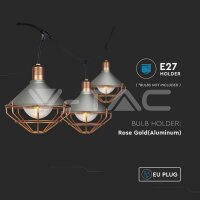 LED STRING LIGHT( 3M )WITH BULB( 6 BULBS )-ROSE GOLD-IP65