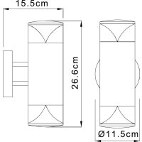 Außenleuchte Edelstahl, 2xGU10 LED