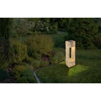 Solarleuchte Holz braun, 1xLED