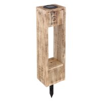 Solarleuchte Holz braun, 1xLED